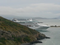 Cruise liner leaving Otago Harbour Cruise liner leaving Otago Harbour