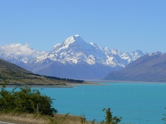 Mt Cook from near the southern end of Lake Pukaki
