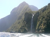 One of numerous Milford Sound waterfalls One of numerous Milford Sound waterfalls